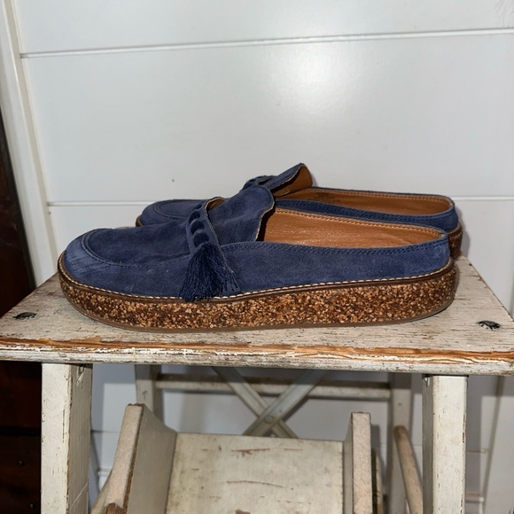 Lucky Brand Navy Blue Taniae Suede Slip-On Mules Shoes Clogs Size 9 - Picture 2 of 6